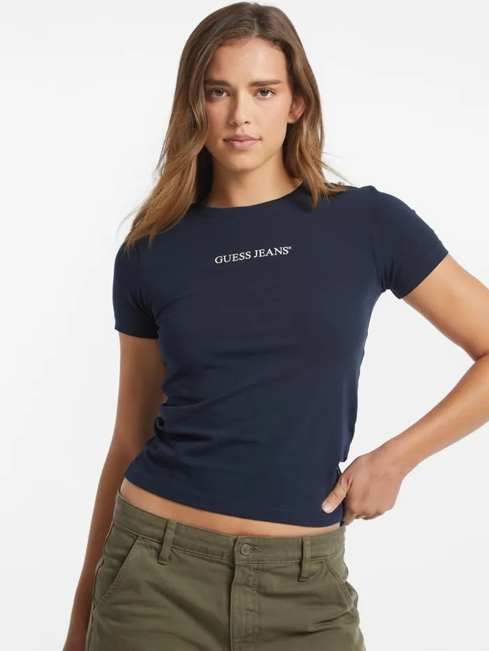 GUESS Tops Slim Logo Tee Pink 8211 Women