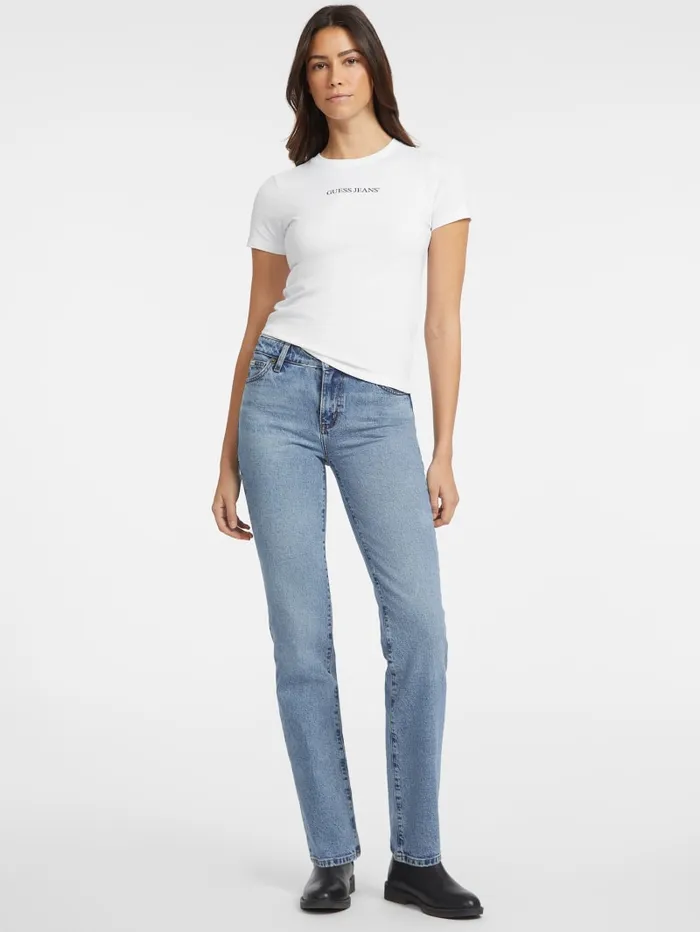 GUESS Tops Slim Logo Tee Pink 8211 Women