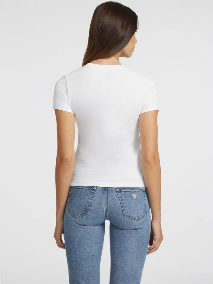 GUESS Tops Slim Logo Tee Pink 8211 Women