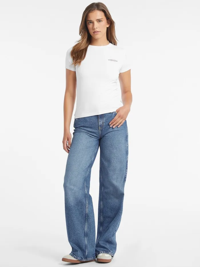 GUESS Tops Slim Mini American Tradition Tee White 8211 Women