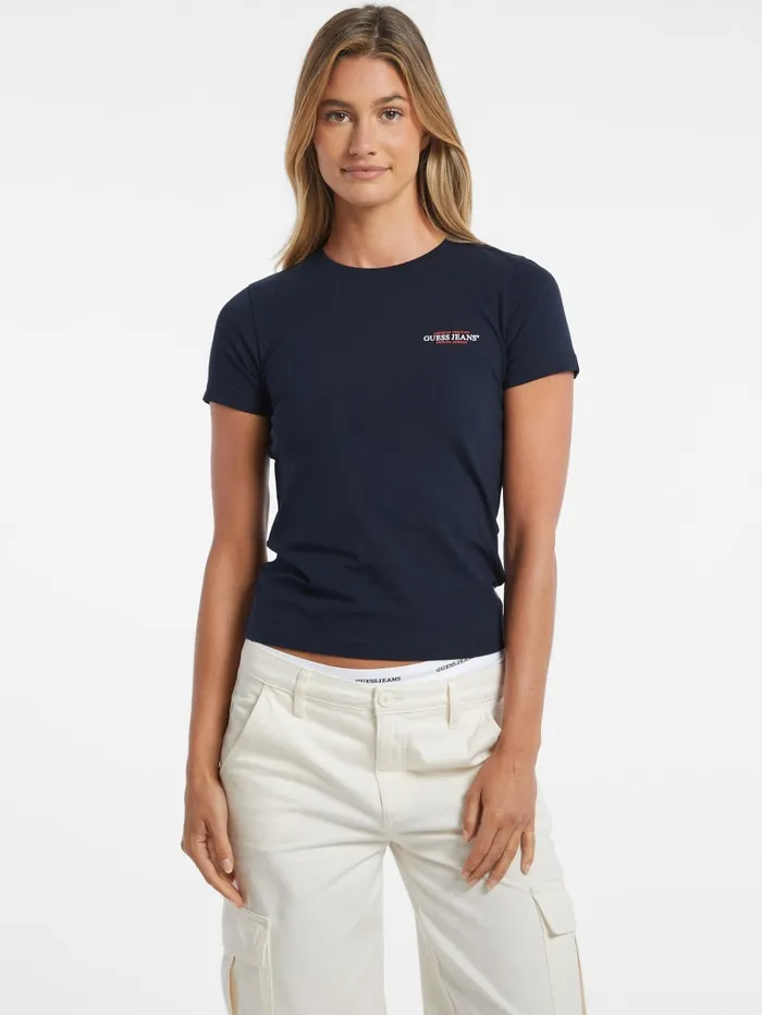 GUESS Tops Slim Mini American Tradition Tee White 8211 Women