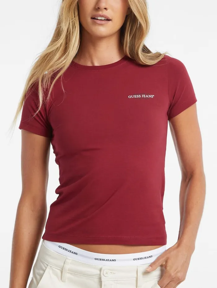 GUESS Tops Slim Mini American Tradition Tee White 8211 Women