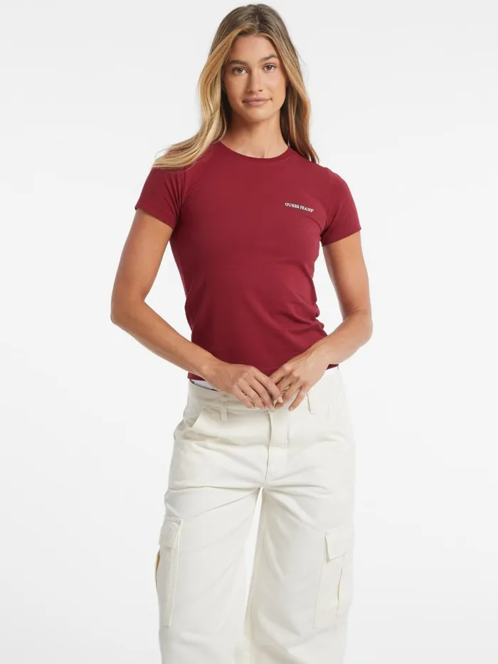 GUESS Tops Slim Mini American Tradition Tee White 8211 Women