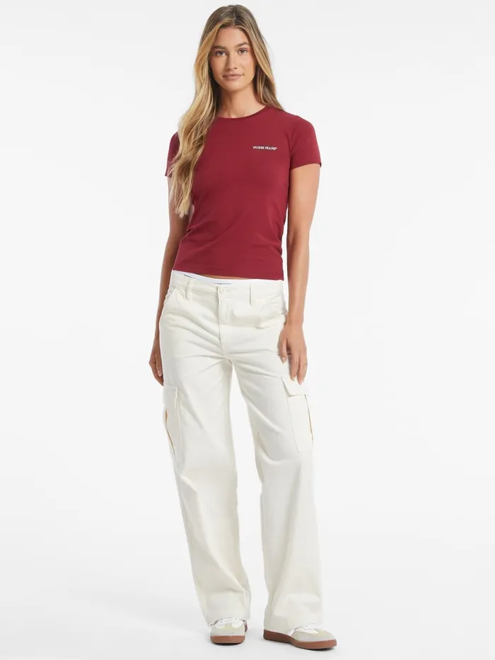 GUESS Tops Slim Mini American Tradition Tee White 8211 Women
