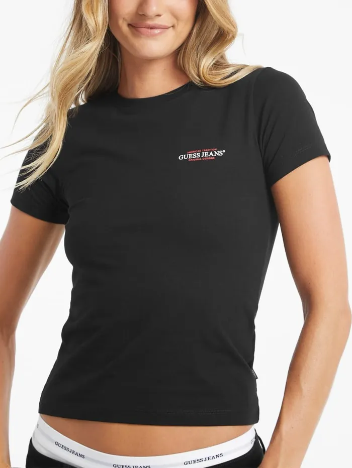 GUESS Tops Slim Mini American Tradition Tee White 8211 Women