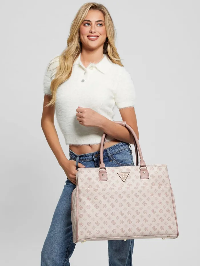 GUESS Travel and Tech Wilder Peony Shopper Tote Brown 8211 Women
