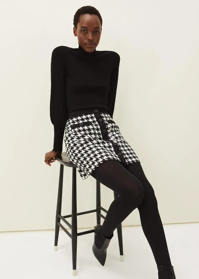 Gwyneth Balloon Sleeve Fine Knit Jumper Black Women Phase Eight Knitwear