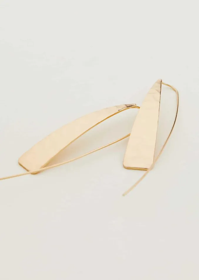 Hammered Pull Through Drop Earring Gold Women Phase Eight Jewellery
