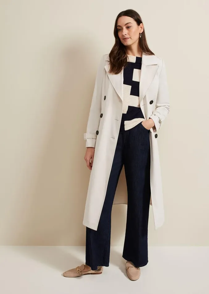 Harper Ripple Top Navyivory Women Phase Eight Knitwear