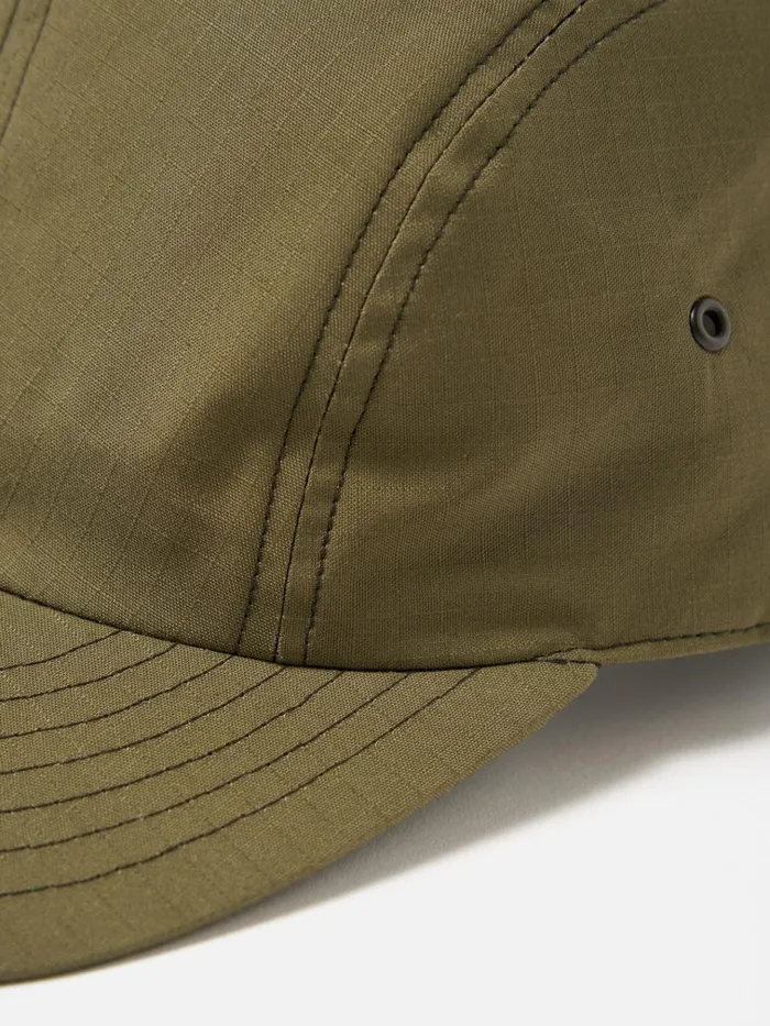 Hats Men Universal Works Cableami 4 Panel Cap In Olive Ripstop Cotton