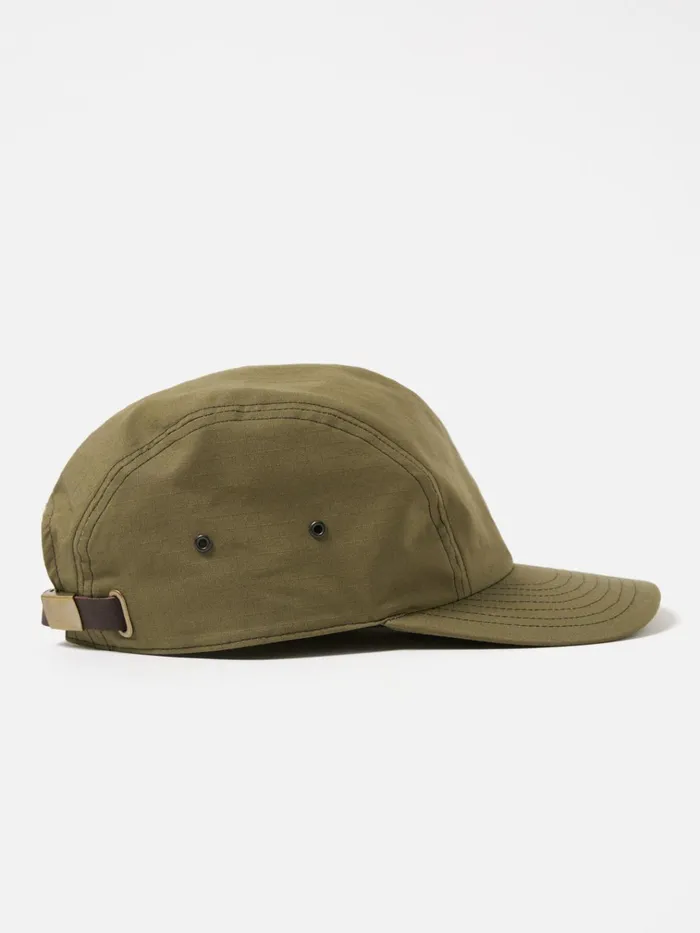 Hats Men Universal Works Cableami 4 Panel Cap In Olive Ripstop Cotton
