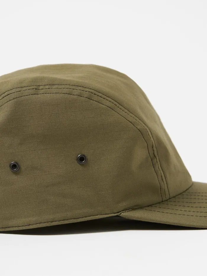 Hats Men Universal Works Cableami 4 Panel Cap In Olive Ripstop Cotton