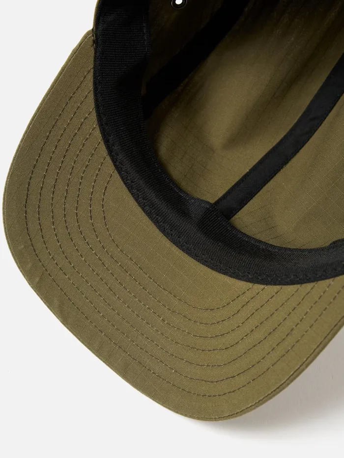 Hats Men Universal Works Cableami 4 Panel Cap In Olive Ripstop Cotton