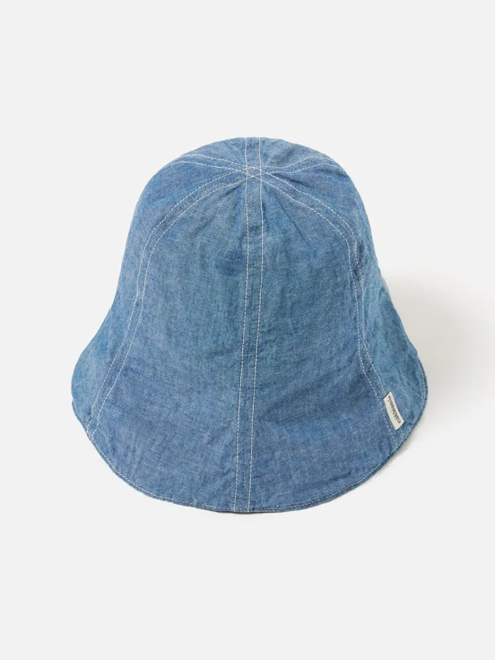 Hats Men Universal Works Cableami Reversible Tulip Hat In IndigoBlackwatch 5oz ChambrayCordura