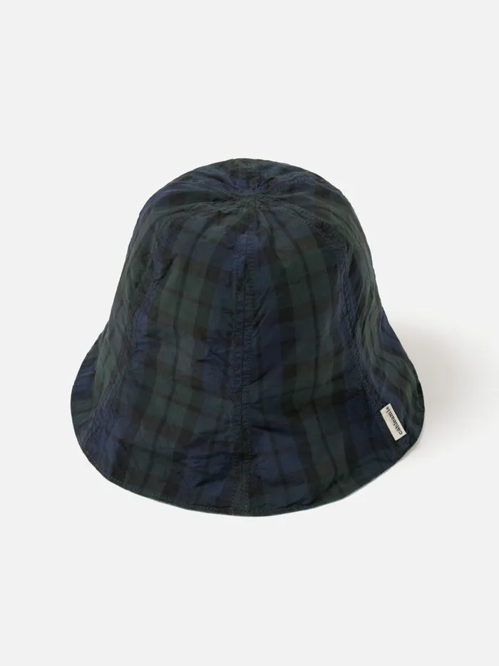 Hats Men Universal Works Cableami Reversible Tulip Hat In IndigoBlackwatch 5oz ChambrayCordura