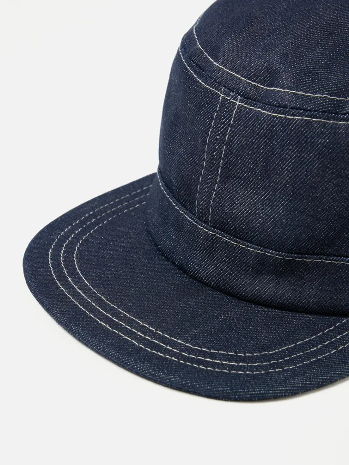 Hats Men Universal Works Universal Works Field Cap In Indigo 13oz Selvedge Denim