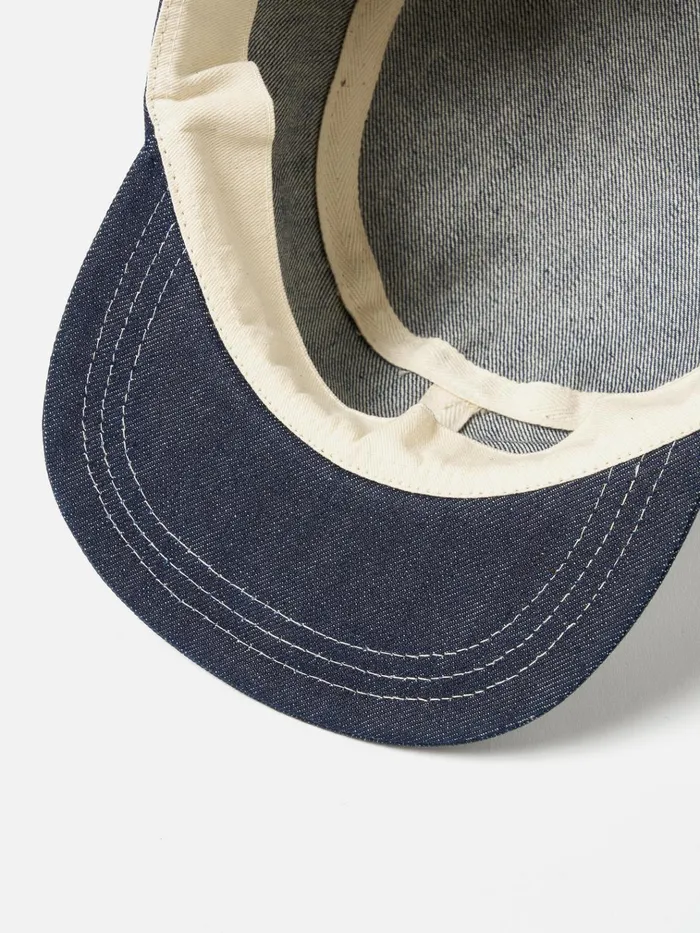Hats Men Universal Works Universal Works Field Cap In Indigo 13oz Selvedge Denim
