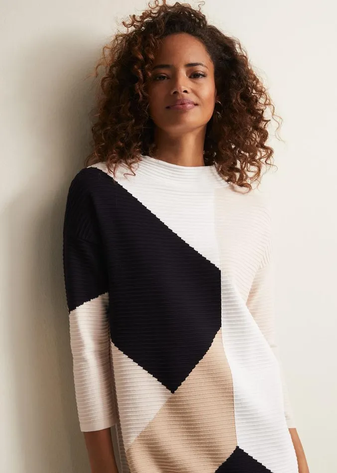 Hetty Colour Block Tunic Mini Dress Multicoloured Women Phase Eight Dresses