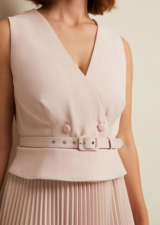 Hetty Pleated Dress Antique Rose Women Phase Eight Dresses