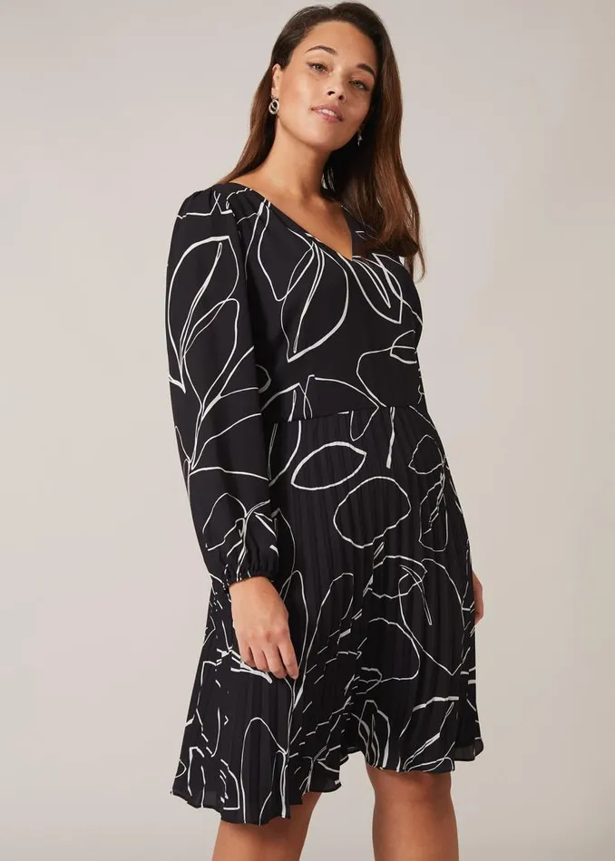 Hetty Pleated Dress Black Women Phase Eight Dresses