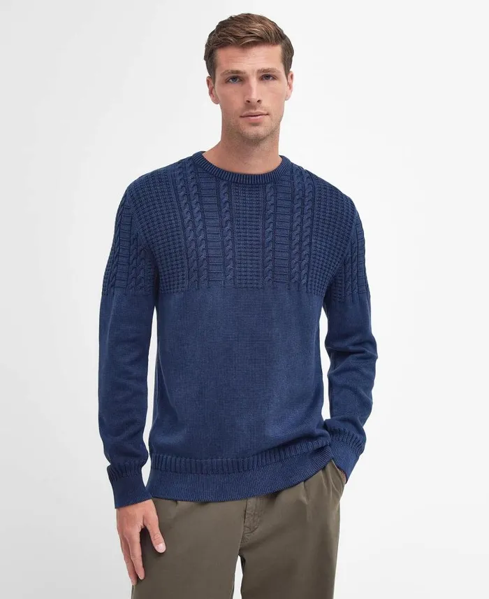Ilderton Crew Neck Jumper Indigo Men Barbour Jumpers