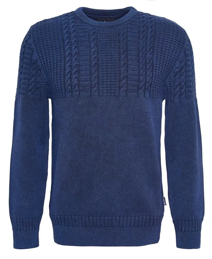 Ilderton Crew Neck Jumper Indigo Men Barbour Jumpers
