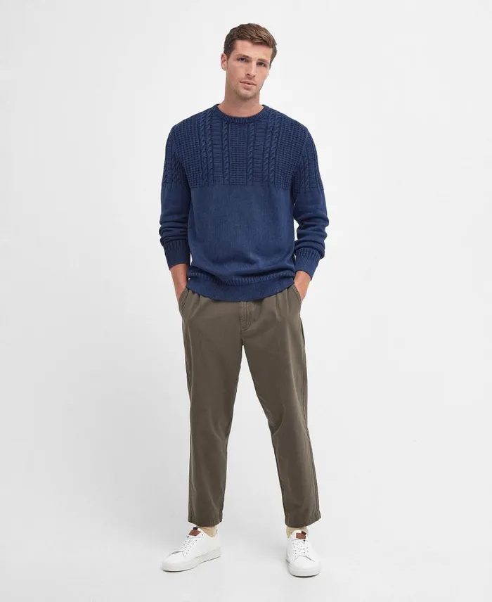 Ilderton Crew Neck Jumper Indigo Men Barbour Jumpers