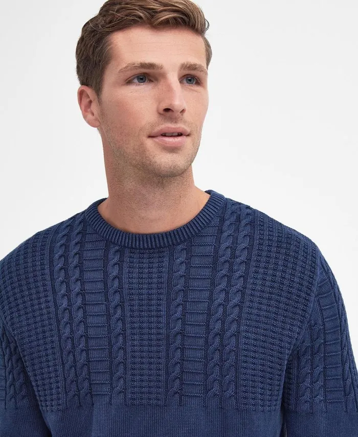 Ilderton Crew Neck Jumper Indigo Men Barbour Jumpers