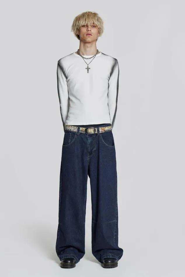 Indigo Low Rise Colossus Baggy Jeans Blue WomenMen Jaded London Colossus Jeans Indigo Low Rise Colossus Baggy Jeans Blue WomenMen Jaded London Colossus Jeans