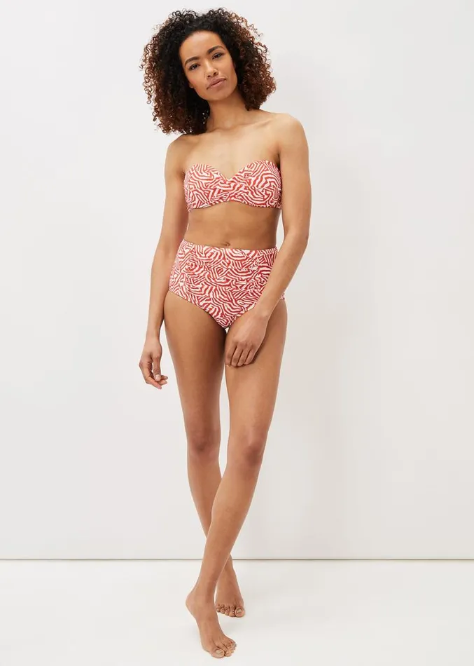 Isabelle Zebra Bikni Brief Burnt Orange Ivory Women Phase Eight Swimwear