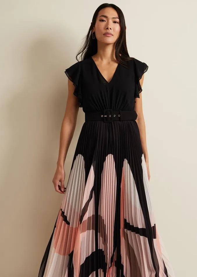 Isla Printed Skirt Ruffle Top Maxi Dress Multicoloured Women Phase Eight Dresses Isla Printed Skirt Ruffle Top Maxi Dress Multicoloured Women Phase Eight Dresses