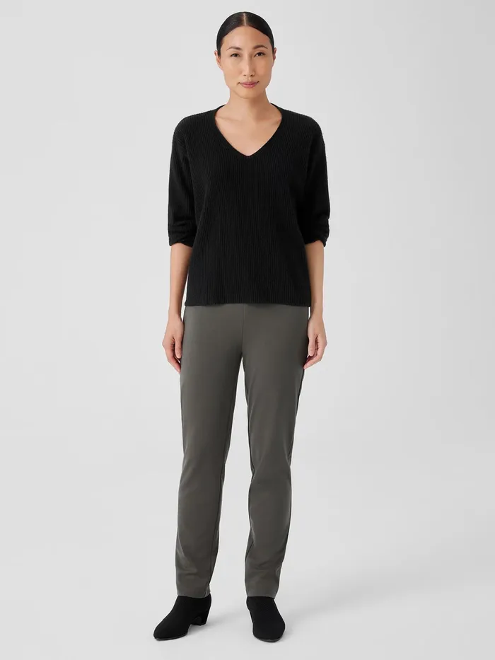 Italian Cashmere VNeck Top Black Women Eileen Fisher Sweaters and Cardigans