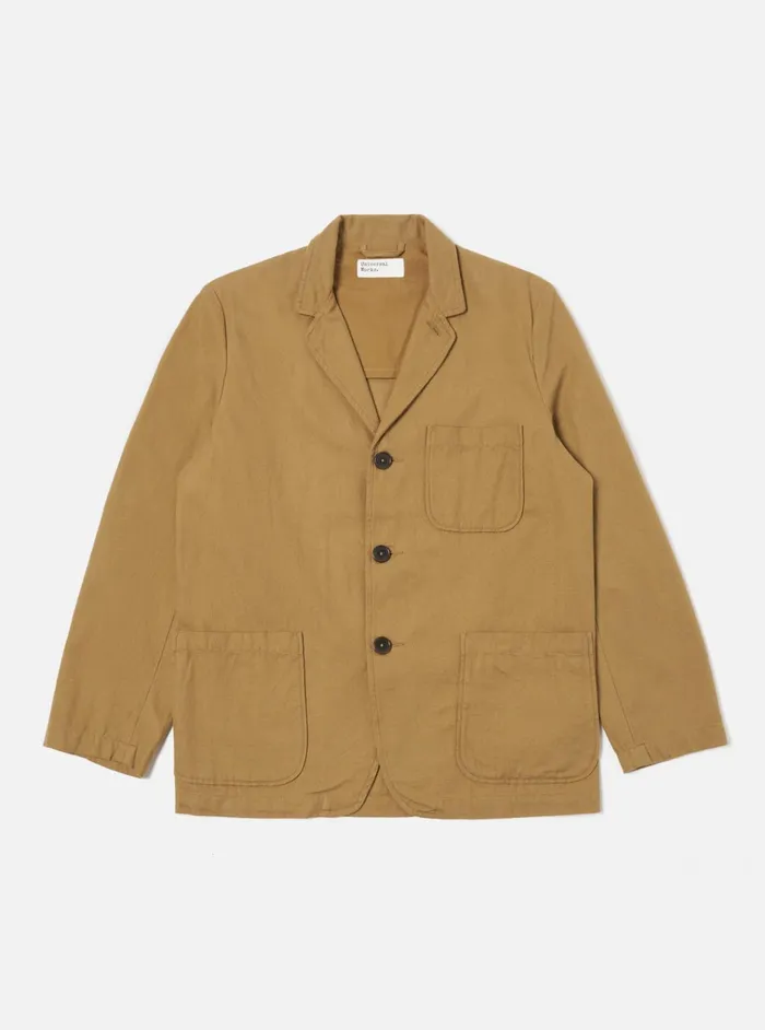 Jackets Men Universal Works Universal Works Three Button Jacket In Sand Brushed Moleskin