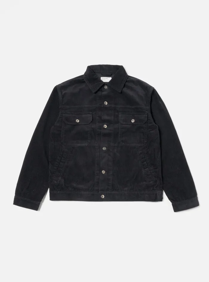 Jackets Men Universal Works Universal Works Trucker Jacket In Black Cord