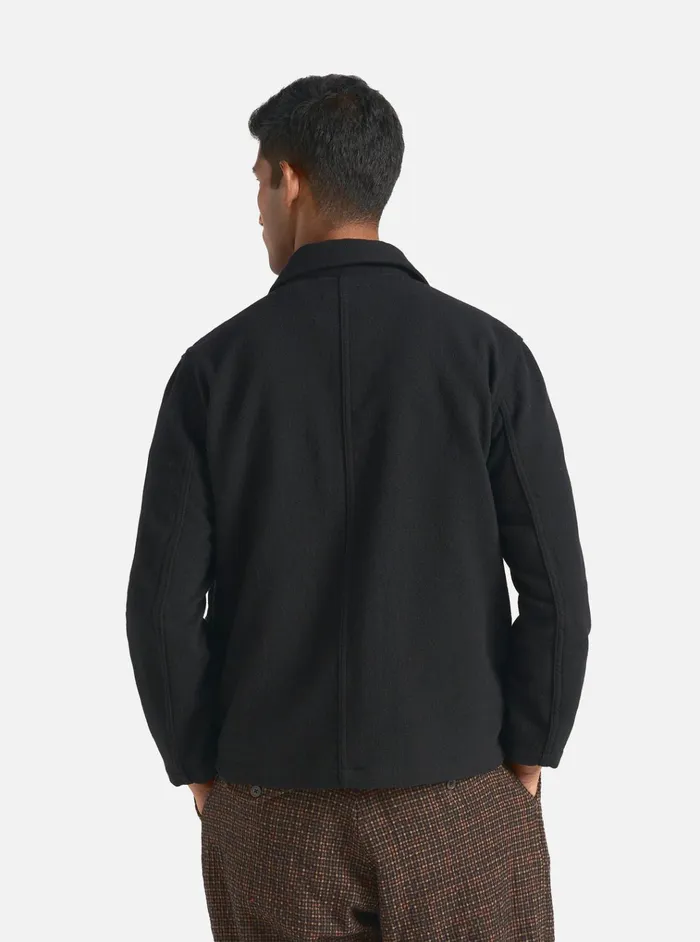 Jackets Men Universal Works Universal Works Utility Jacket In Black Recycled Soft Wool