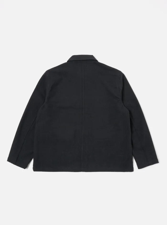 Jackets Men Universal Works Universal Works Utility Jacket In Black Recycled Soft Wool