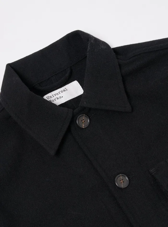 Jackets Men Universal Works Universal Works Utility Jacket In Black Recycled Soft Wool