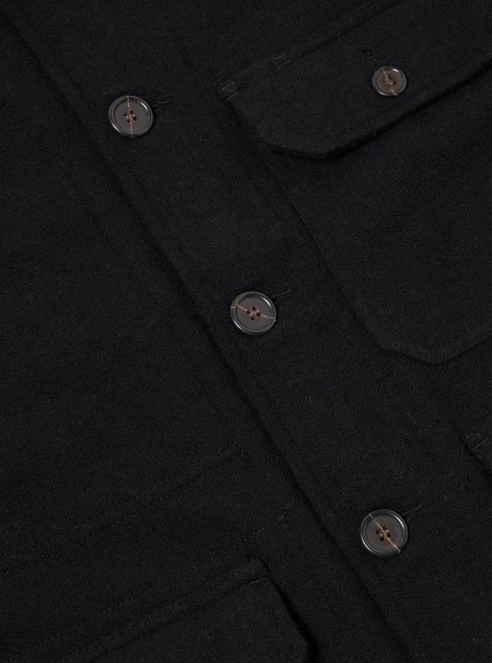 Jackets Men Universal Works Universal Works Utility Jacket In Black Recycled Soft Wool