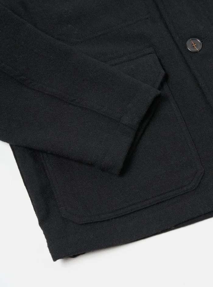 Jackets Men Universal Works Universal Works Utility Jacket In Black Recycled Soft Wool