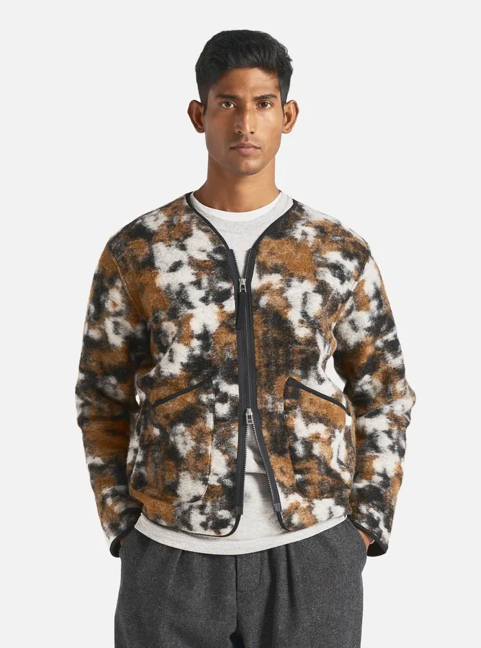 Jackets Men Universal Works Universal Works Zip Liner Jacket In Brown Ylang Flower Fleece Jackets Men Universal Works Universal Works Zip Liner Jacket In Brown Ylang Flower Fleece