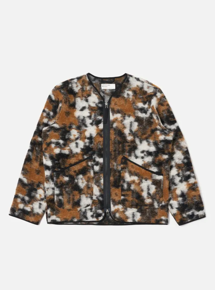 Jackets Men Universal Works Universal Works Zip Liner Jacket In Brown Ylang Flower Fleece