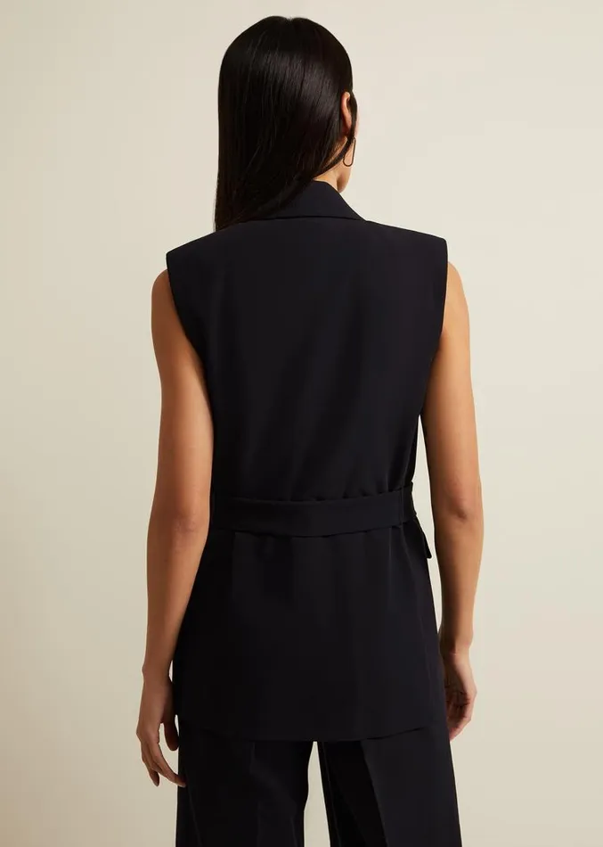 Jade Sleeveless Tailored Waistcoat Navy Women Phase Eight Jackets