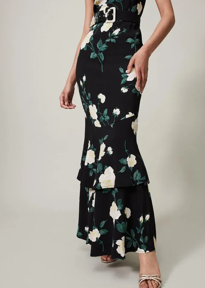 Jazmina Belted Tiered Dress Multicoloured Women Phase Eight Dresses