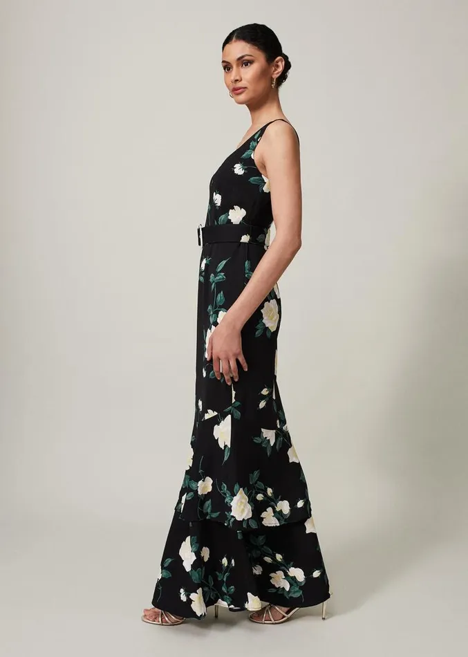 Jazmina Belted Tiered Dress Multicoloured Women Phase Eight Dresses