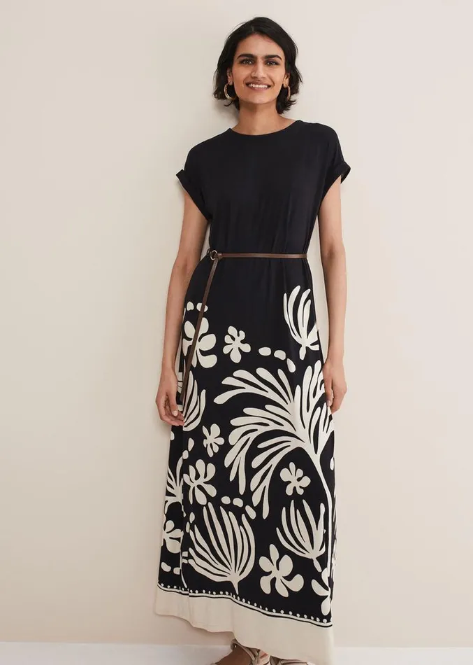 Jeanne Placement Print Jersey Maxi Dress Stoneblack Women Phase Eight Dresses Jeanne Placement Print Jersey Maxi Dress Stoneblack Women Phase Eight Dresses
