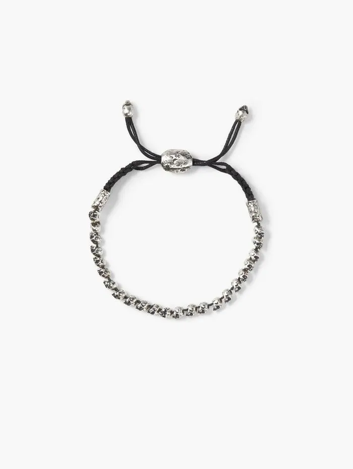Jewelry Men John Varvatos BEADED SILVER SKULL BRACELET Silver Jewelry Men John Varvatos BEADED SILVER SKULL BRACELET Silver