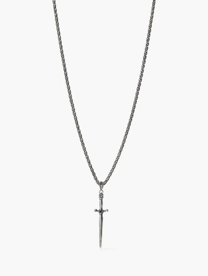 Jewelry Men John Varvatos SILVER DAGGER NECKLACE Silver