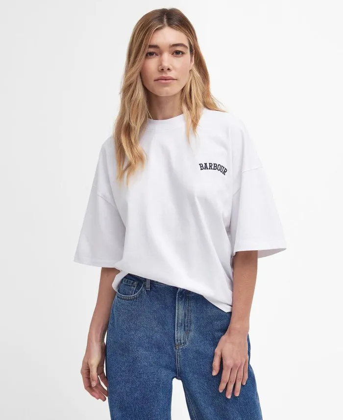 Joanne Logo TShirt Classic White Women Barbour TShirts