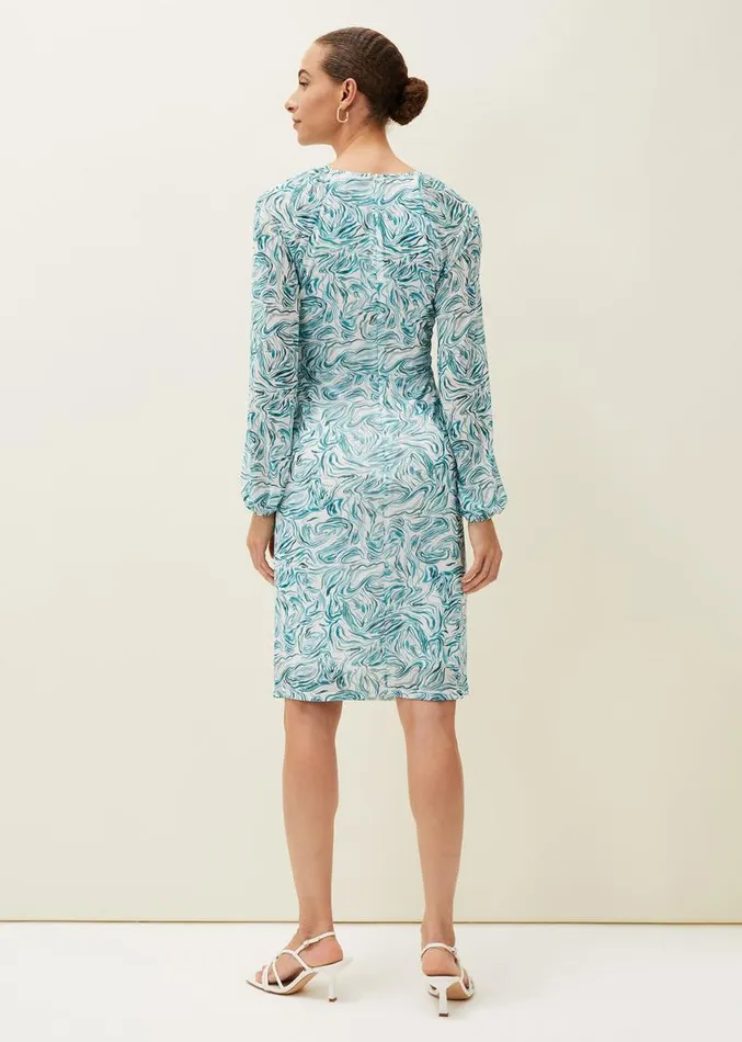 Jolie Swirl Mesh Dress Aquamarineecru Women Phase Eight Dresses