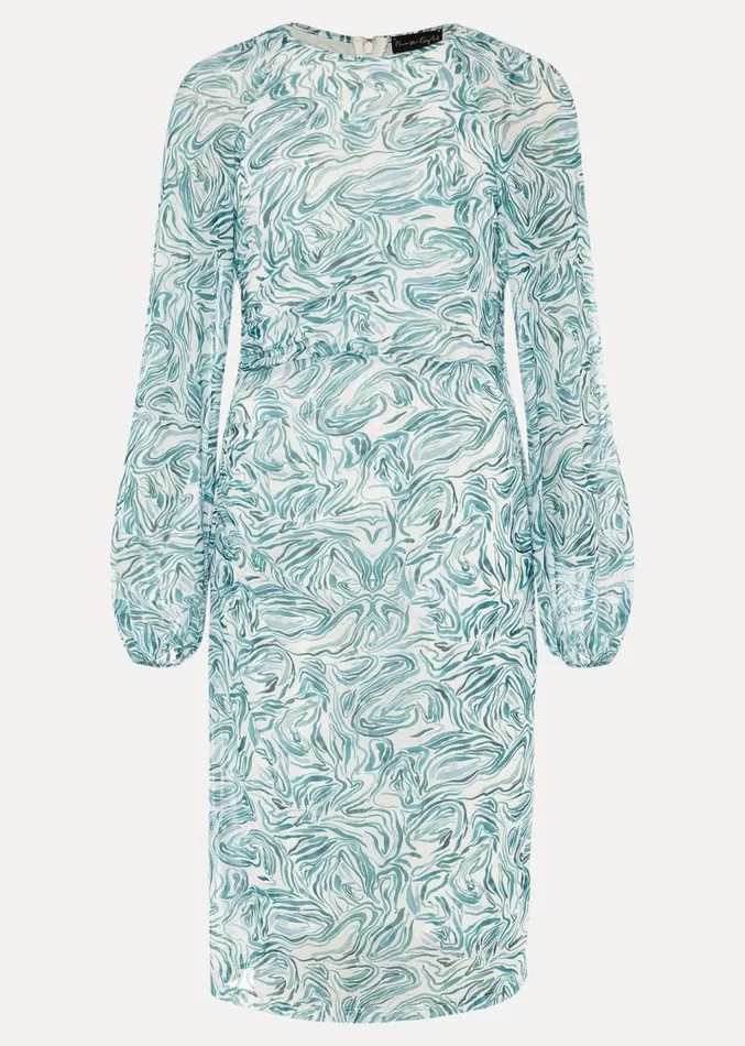 Jolie Swirl Mesh Dress Aquamarineecru Women Phase Eight Dresses